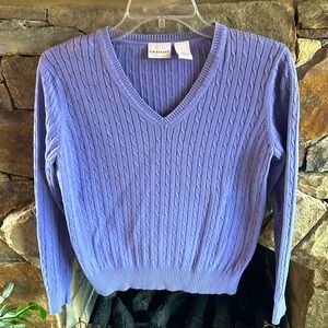 Kim Rogers Beautiful Purple V-Neck Medium Pullover Sweater in Great Condition
